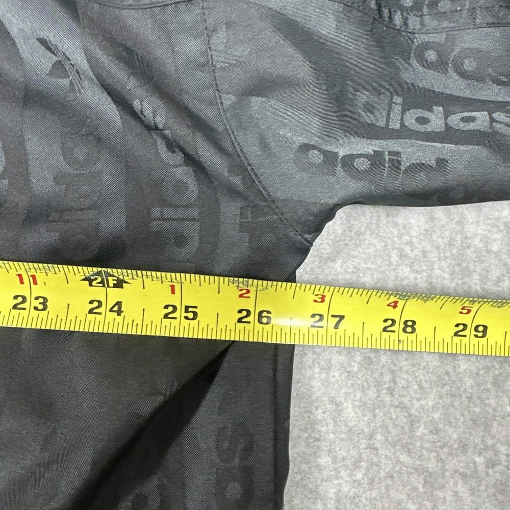 Adidas Track Jacket & Pants Men's Medium Black Logo‎ All Over Print Hooded Lined - Picture 10 of 16